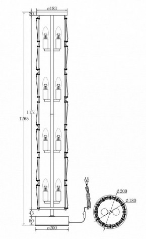 Торшер Maytoni Puntes MOD043FL-08G в Заречном - zarechnyy.mebel24.online | фото 3