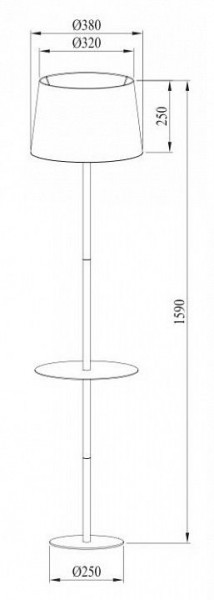 Торшер с полкой Arte Lamp Connor A2102PN-1WH в Заречном - zarechnyy.mebel24.online | фото 3