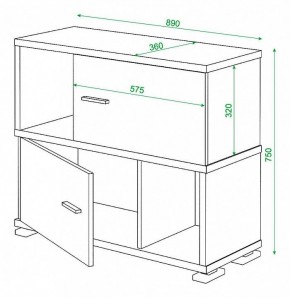 Тумба комбинированная Домино СБ-30/2 в Заречном - zarechnyy.mebel24.online | фото 2