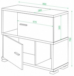 Тумба комбинированная Домино СБ-30/2 в Заречном - zarechnyy.mebel24.online | фото 2