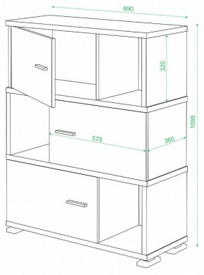 Тумба комбинированная Домино СБ-30/3 в Заречном - zarechnyy.mebel24.online | фото 2