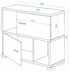 Тумба комбинированная СБ-30/2 в Заречном - zarechnyy.mebel24.online | фото 2