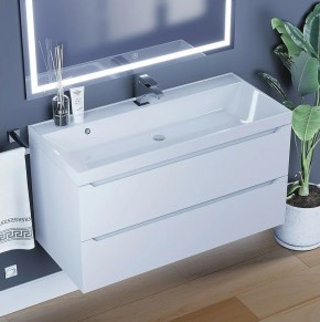 Тумба под раковину Uperwood Tanos 100 см, подвесная, белая матовая в Заречном - zarechnyy.mebel24.online | фото 10