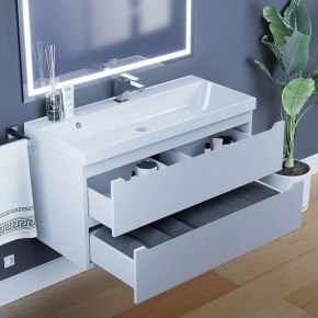 Тумба под раковину Uperwood Tanos 100 см, подвесная, белая матовая в Заречном - zarechnyy.mebel24.online | фото 9