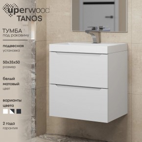 Тумба под раковину Uperwood Tanos 50 см, подвесная, белая матовая в Заречном - zarechnyy.mebel24.online | фото 6