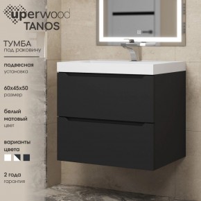 Тумба под раковину Uperwood Tanos 60 см, подвесная, черная матовая в Заречном - zarechnyy.mebel24.online | фото 3
