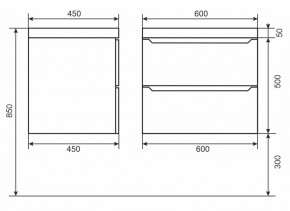 Тумба под раковину Uperwood Tanos 60 см, подвесная, черная матовая в Заречном - zarechnyy.mebel24.online | фото 6