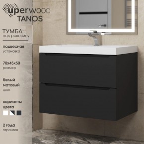 Тумба под раковину Uperwood Tanos 70 см, подвесная, черная матовая в Заречном - zarechnyy.mebel24.online | фото 3