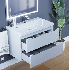 Тумба под раковину Uperwood Tanos 80 см, подвесная, белая матовая в Заречном - zarechnyy.mebel24.online | фото 2