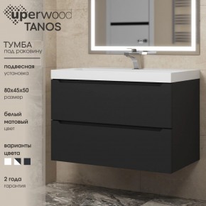 Тумба под раковину Uperwood Tanos 80 см, подвесная, черная матовая в Заречном - zarechnyy.mebel24.online | фото 3
