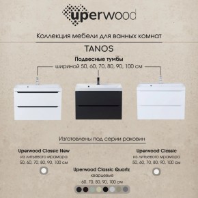 Тумба под раковину Uperwood Tanos 90 см, подвесная, белая/графит в Заречном - zarechnyy.mebel24.online | фото 10