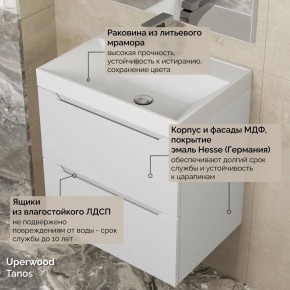 Тумба с раковиной Uperwood Tanos 50 см, подвесная, белая матовая в Заречном - zarechnyy.mebel24.online | фото 6