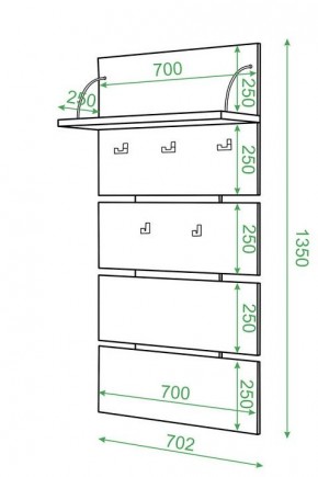 Вешалка настенная Домино нельсон СТ-50 в Заречном - zarechnyy.mebel24.online | фото 2